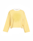 YELLOW STRIPED PRINTED SWEATSHIRT