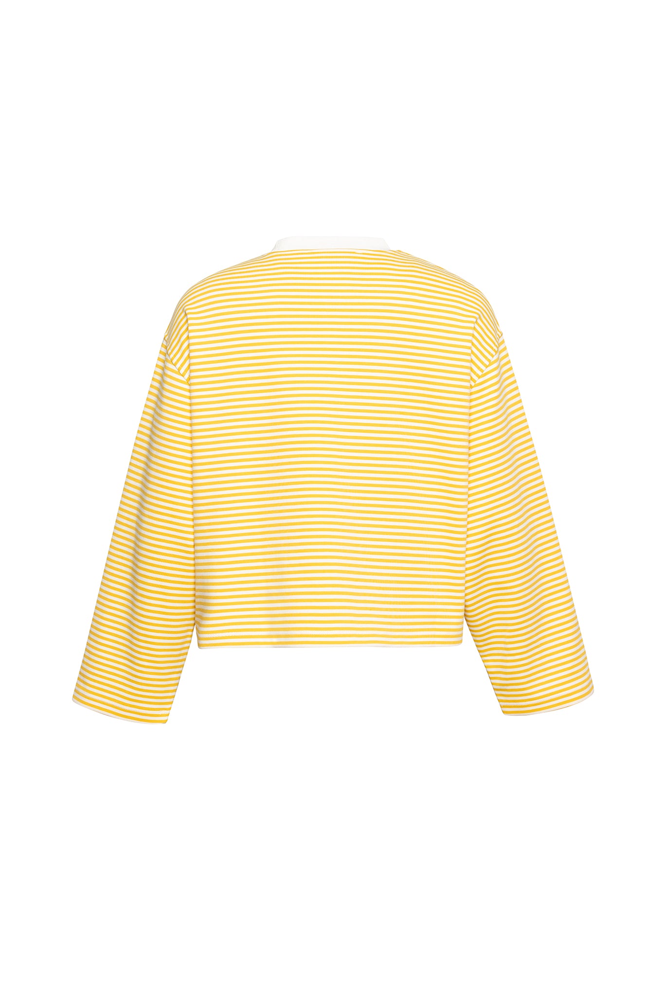 YELLOW STRIPED PRINTED SWEATSHIRT