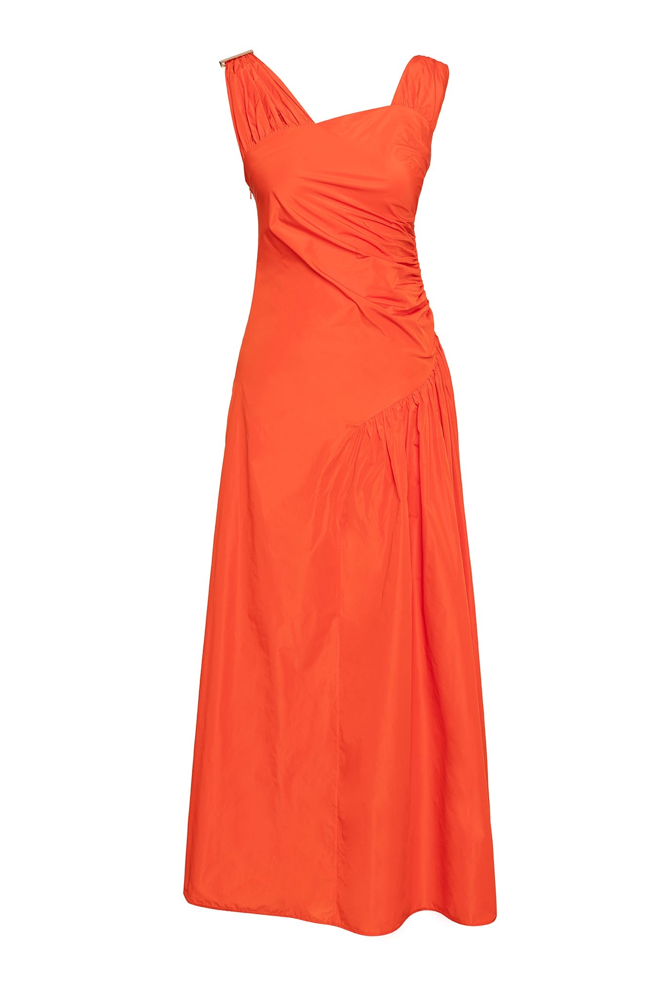 TAFFETA DRESS WITH GATHERING