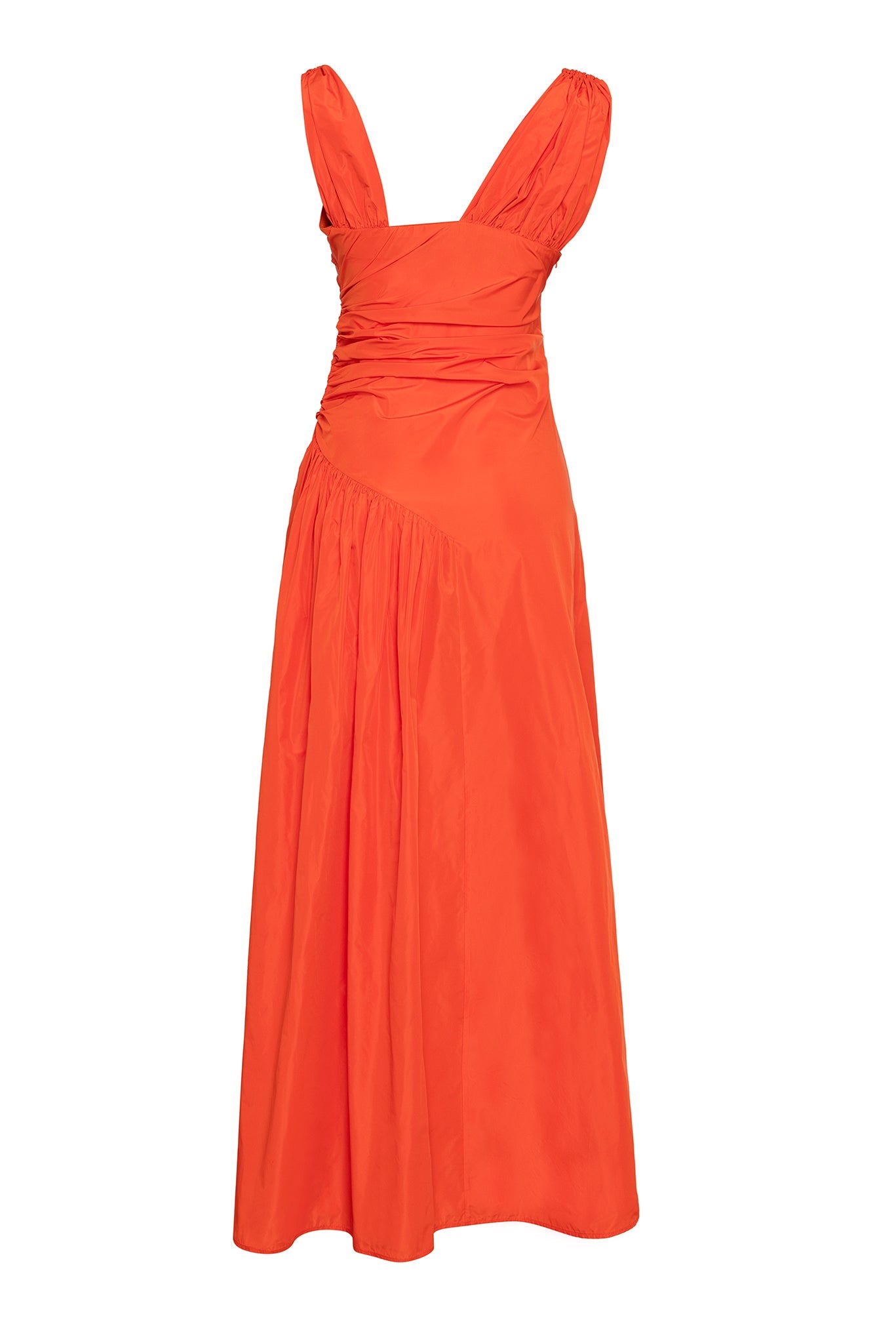 TAFFETA DRESS WITH GATHERING