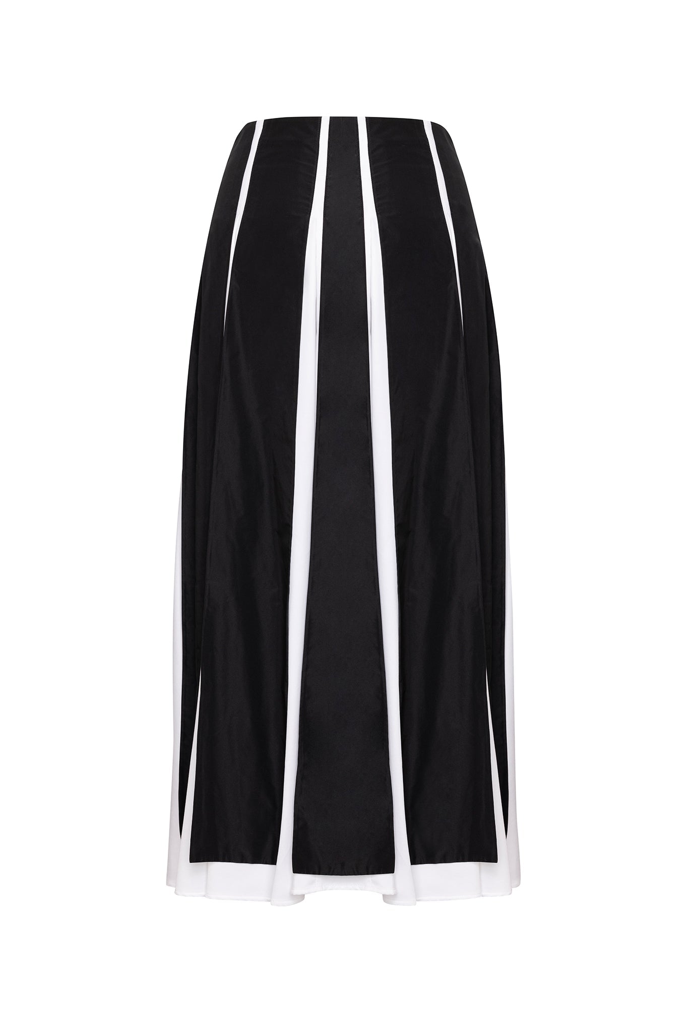 PLEATED SKIRT WITH CONTRAST FABRICS