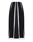 PLEATED SKIRT WITH CONTRAST FABRICS