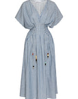 STRIPED DRESS WITH NAZAR BEADS
