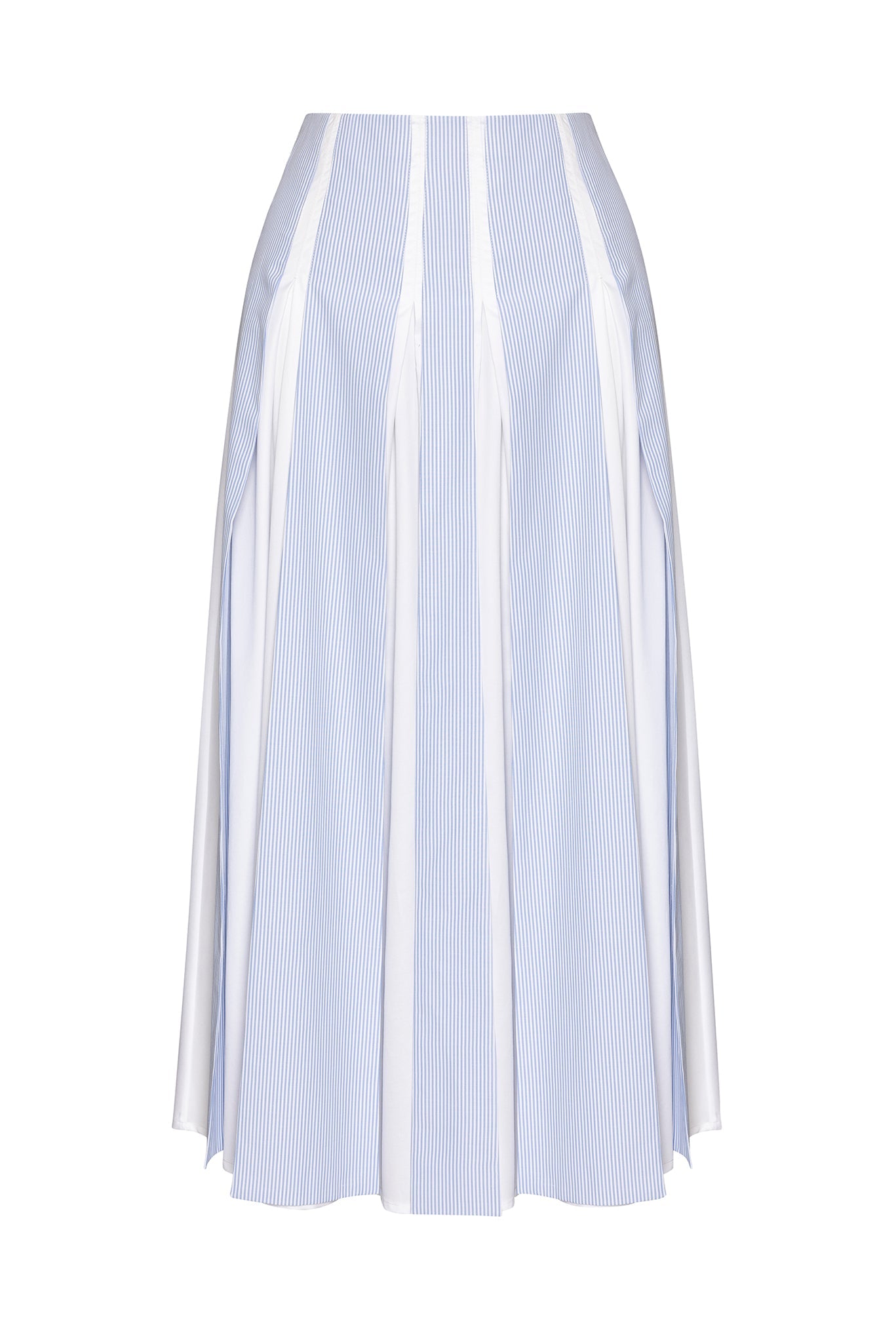 PLEATED SKIRT WITH CONTRAST FABRICS
