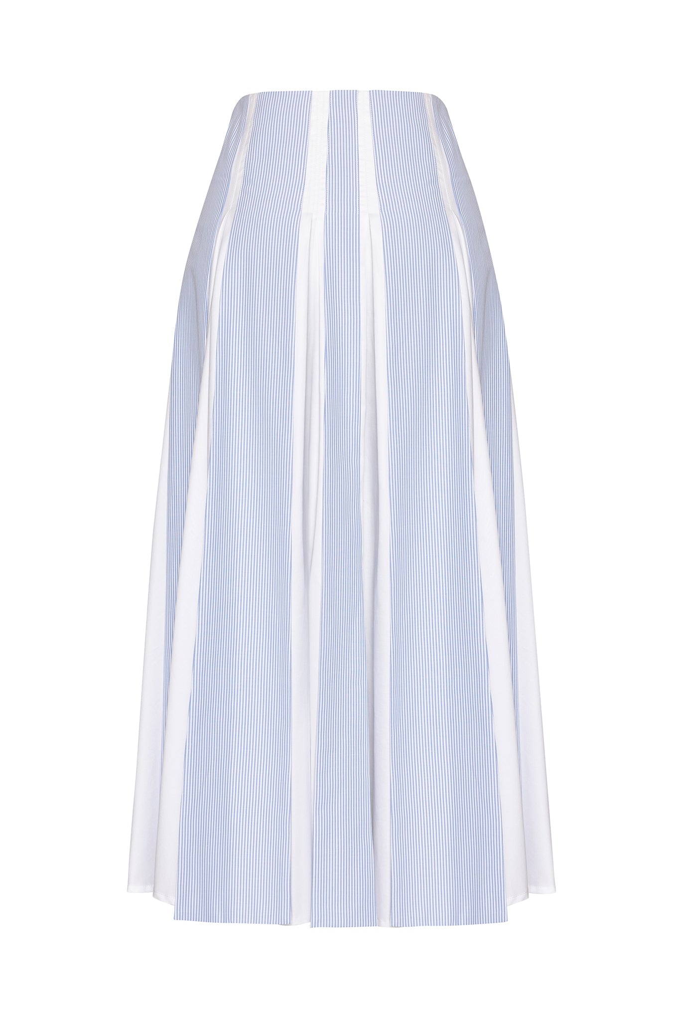 PLEATED SKIRT WITH CONTRAST FABRICS