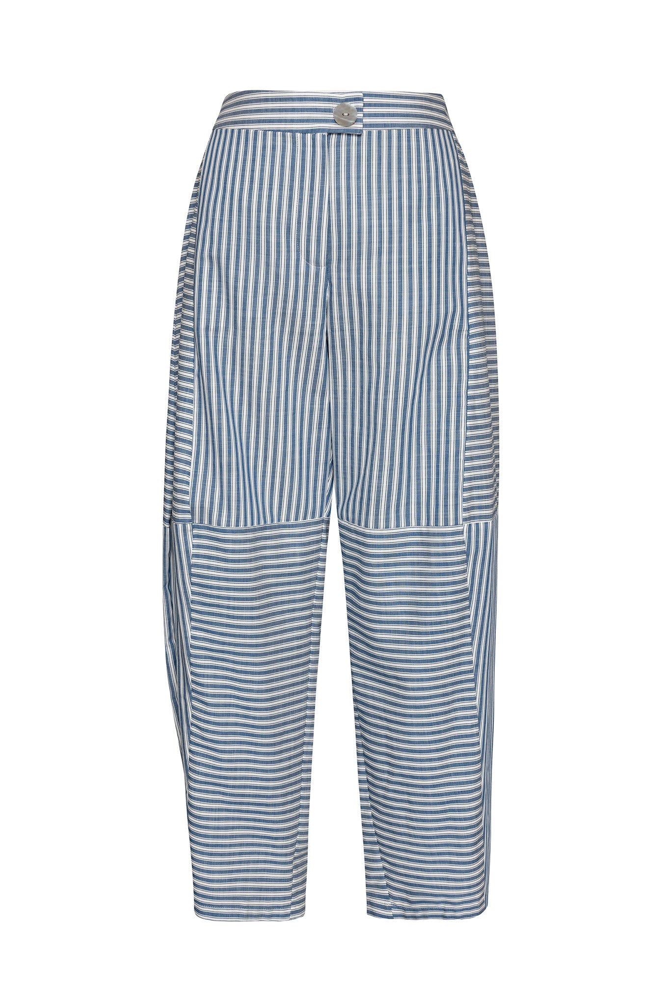 BLUE STRIPED ORIGAMI PANTS