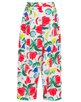 WIDE LEG VERMILION PANTS WITH PLEATS