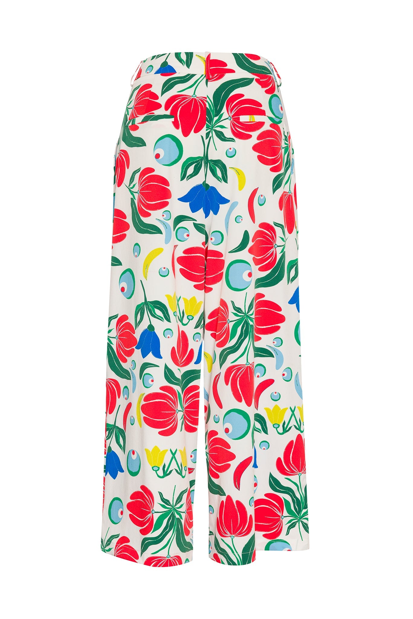 WIDE LEG VERMILION PANTS WITH PLEATS