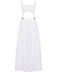 WHITE EPAULETTE DETAILED DRESS