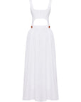 WHITE EPAULETTE DETAILED DRESS
