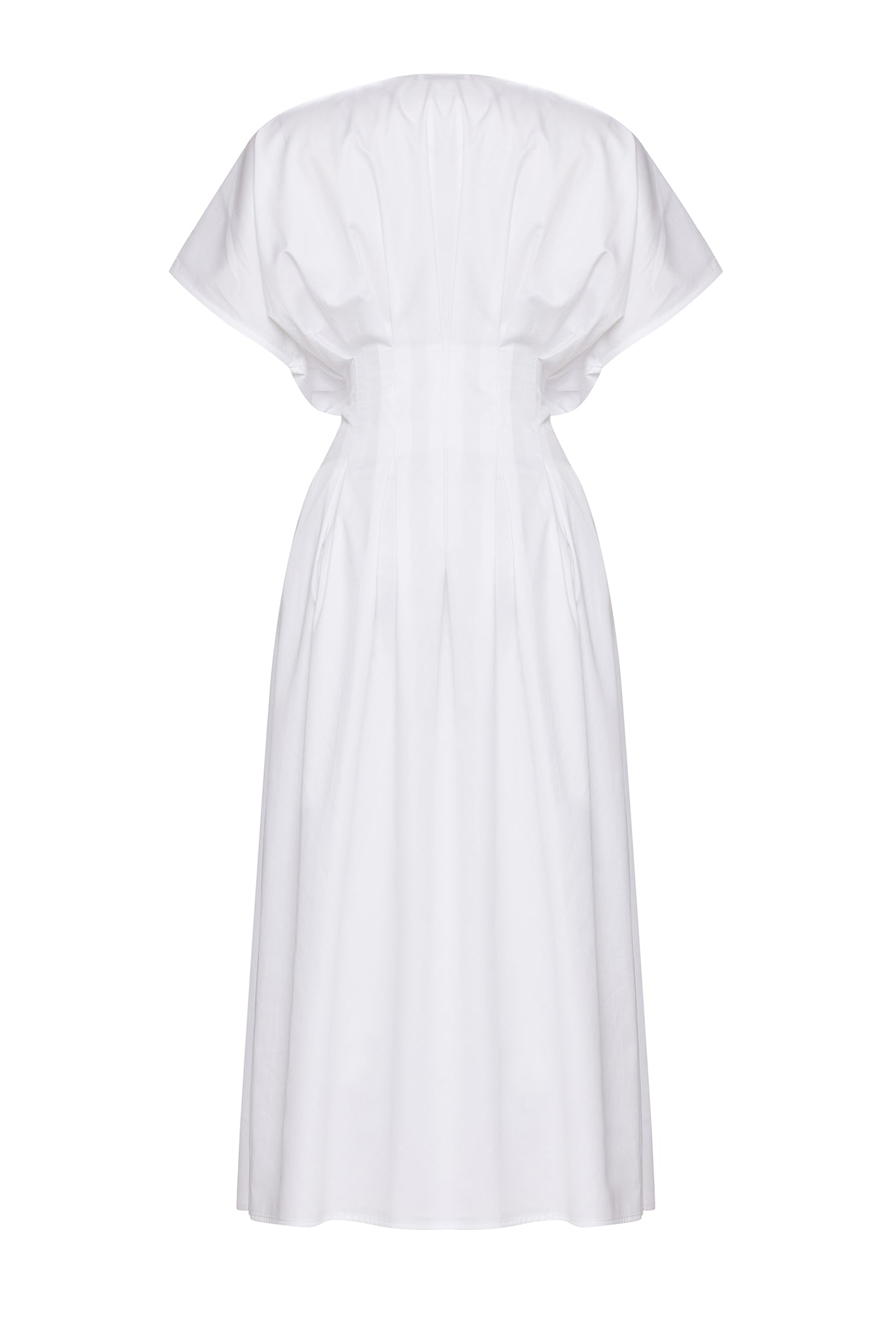 WHITE COTTON DRESS WITH NAZAR BEADS