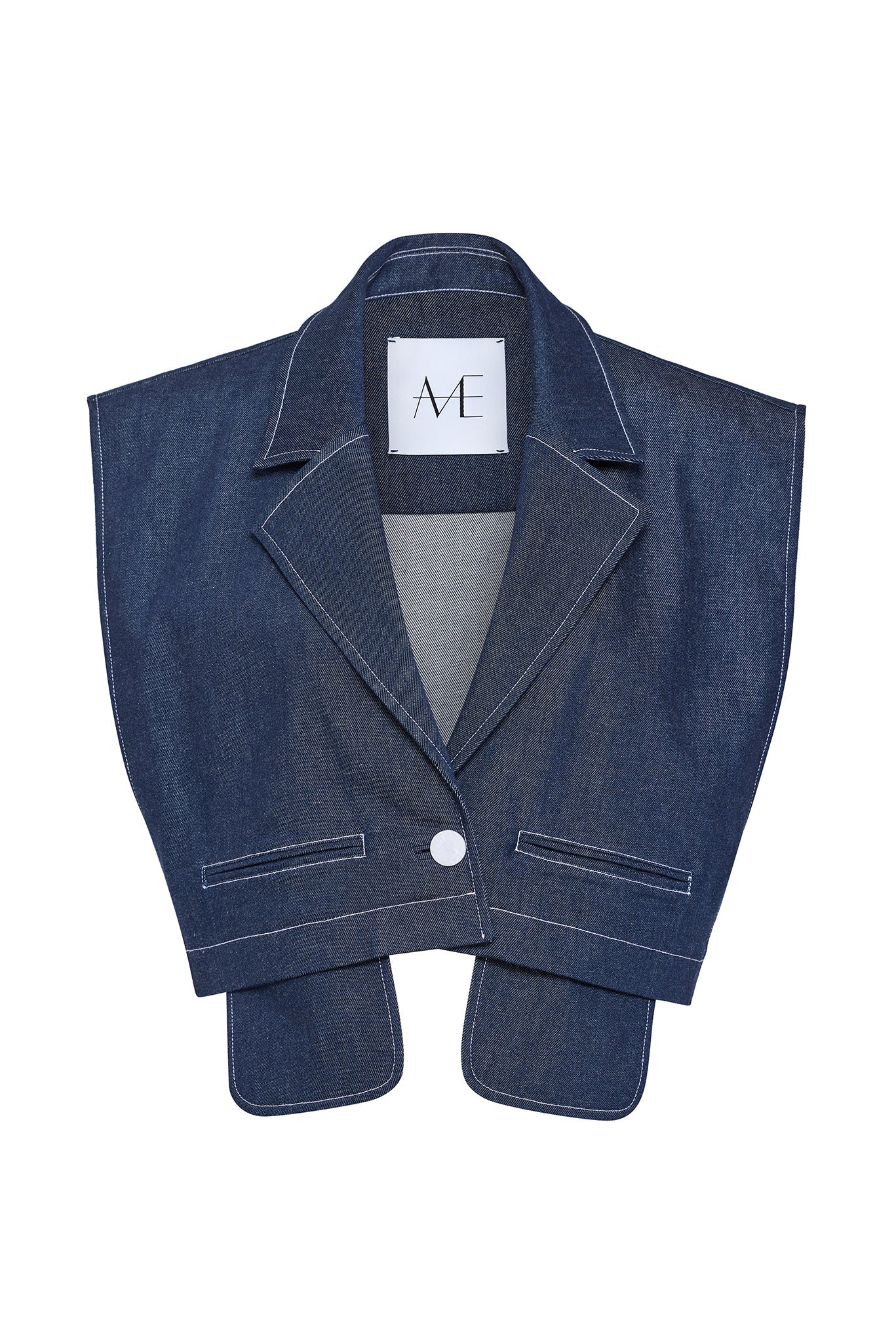 DENIM VEST WITH JUTTING POCKETS