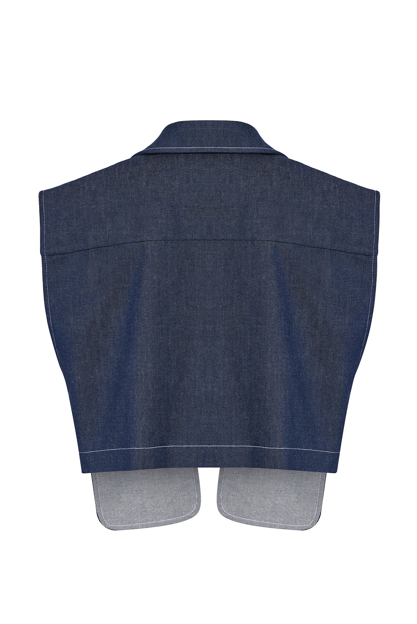 DENIM VEST WITH JUTTING POCKETS