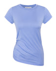 BLUE T-SHIRT WITH RUCHING