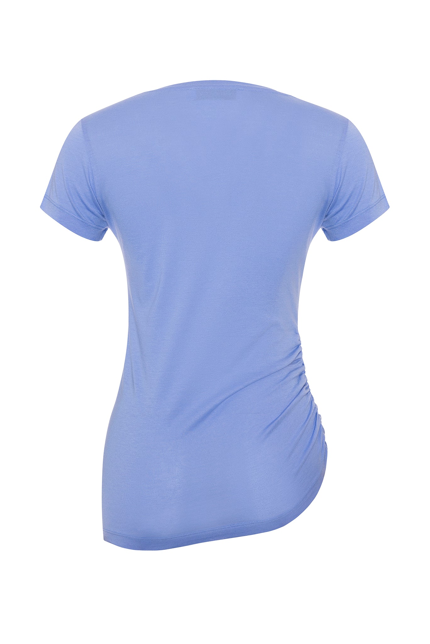 BLUE T-SHIRT WITH RUCHING