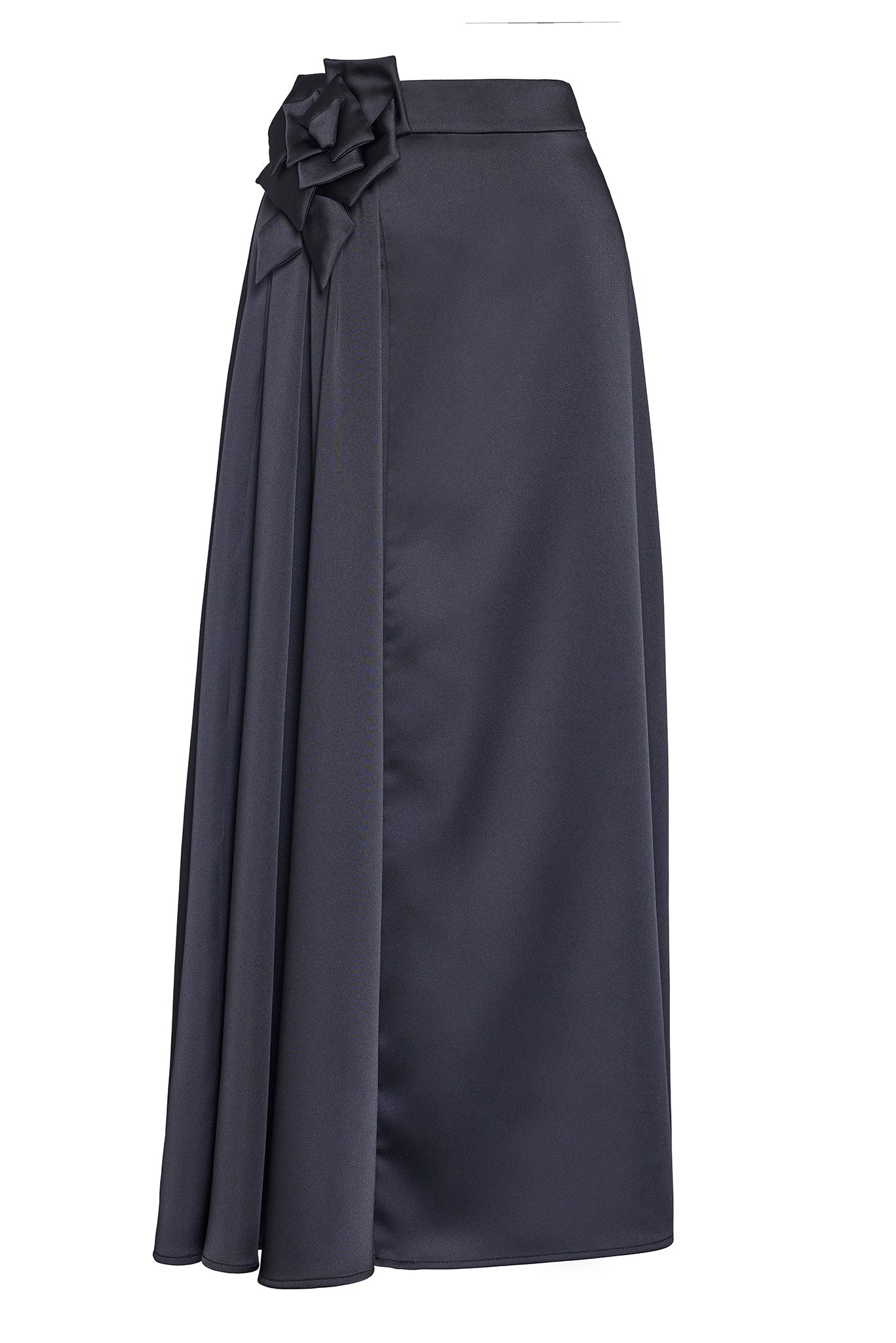 MIDI SKIRT WITH QUILTED ROSE EMBELLISHMENT