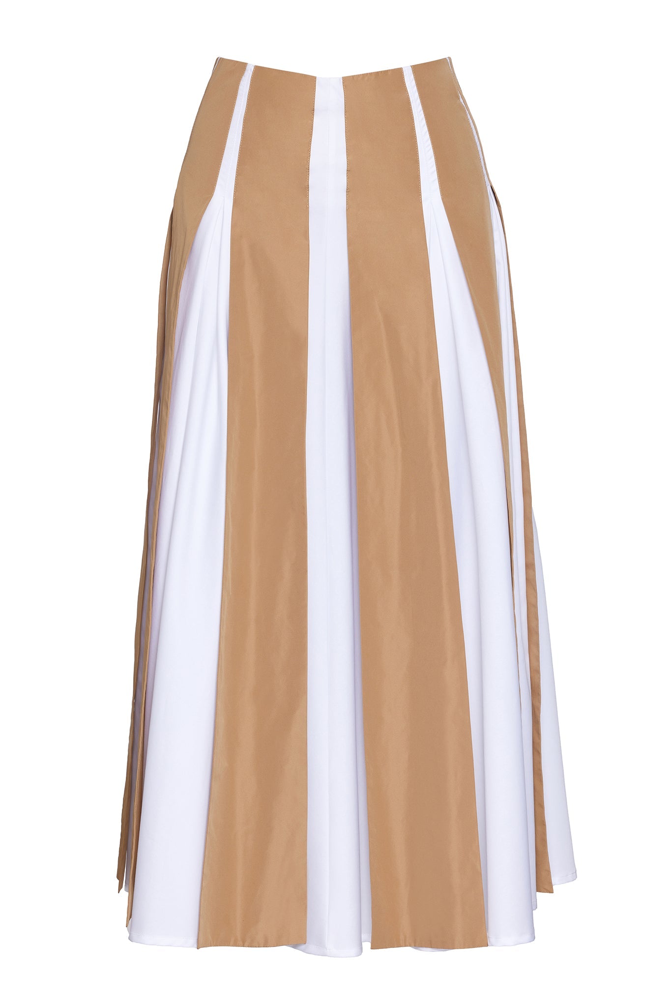 PLEATED SKIRT WITH CONTRAST FABRICS