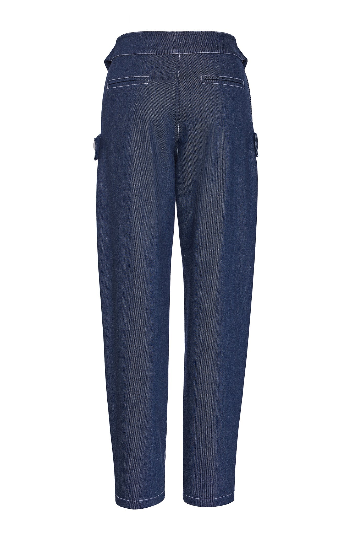 DENIM PANTS WITH CROSS BELT DETAIL
