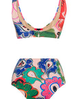 RUCHED HIGH WAIST PAISLEY BOTTOM