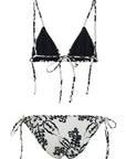 STONE PRINT TIE UP BIKINI TOP