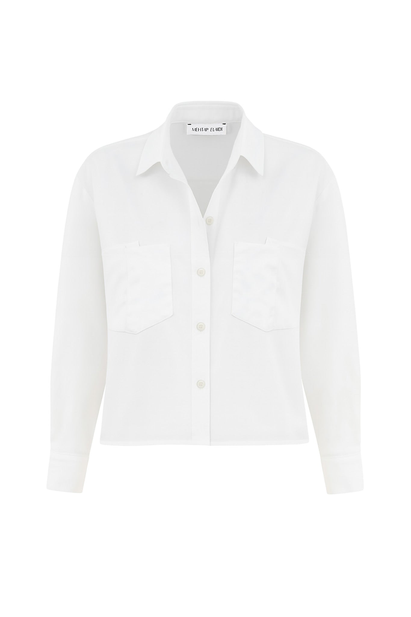 PAPATYA WHITE SHIRT WITH PLEATED POCKET DETAIL