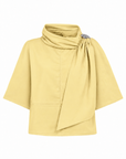 LILYUM BUTTER YELLOW SCARF NECK BLOUSE