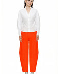 CORAL CONIC PANTS WITH TOPSTICHING
