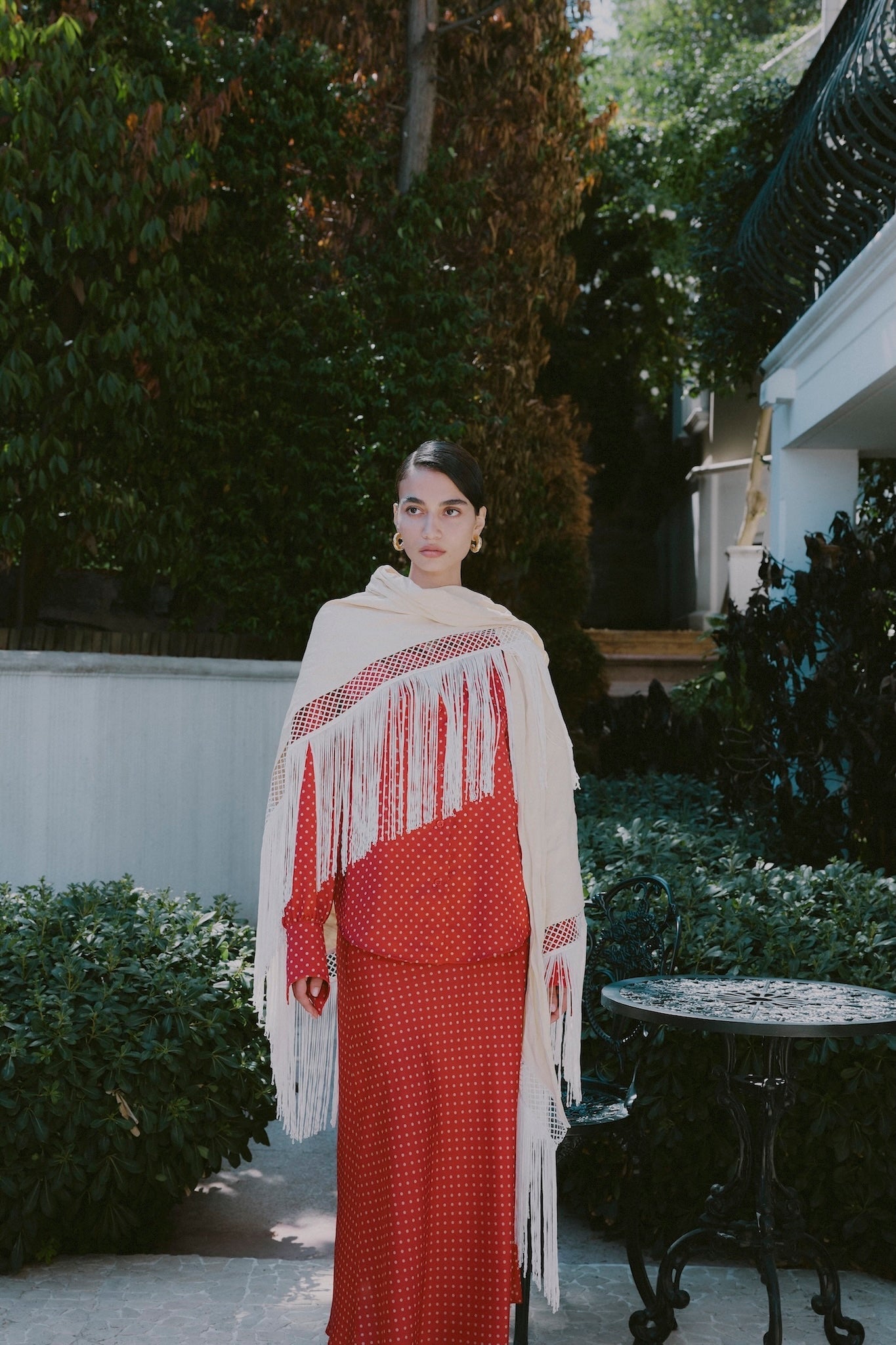 BUTTER YELLOW FRINGED SHAWL
