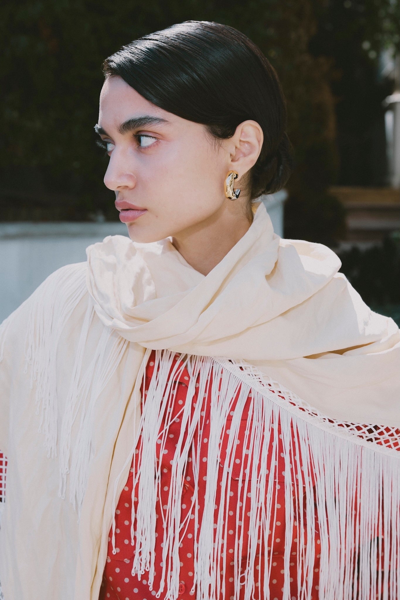 BUTTER YELLOW FRINGED SHAWL
