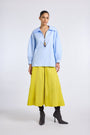 PETUNYA BLUE SHIRT WITH BEADED ZIP DETAIL