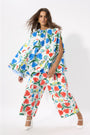 WIDE LEG VERMILION PANTS WITH PLEATS