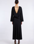 ASMA OPEN-BACK BLACK BLOUSE