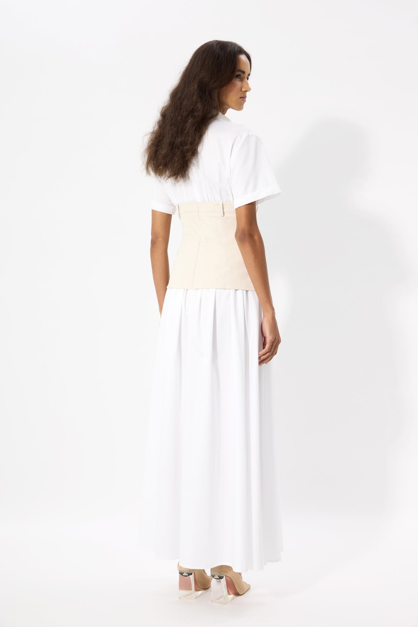 CORSET SHIRTDRESS WITH ZIPPER DETAILS