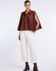 WHITE DENIM CONIC PANTS