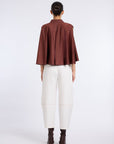 WHITE DENIM CONIC PANTS