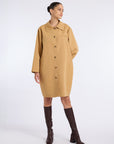 TRENCH COAT WITH FLOWER EMBROIDERY