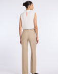 WHITE LALE BLOUSE WITH DRAPED NECKLINE