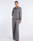 WIDE LEG GREY PANTS