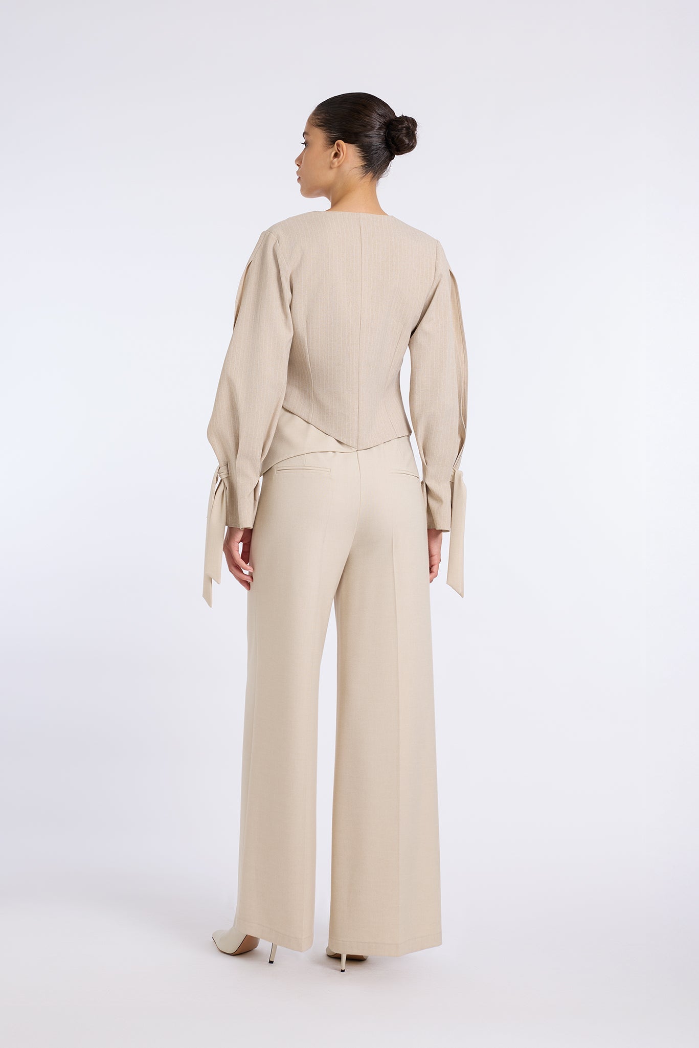 DOUBLE BELTED WIDE LEG PANTS