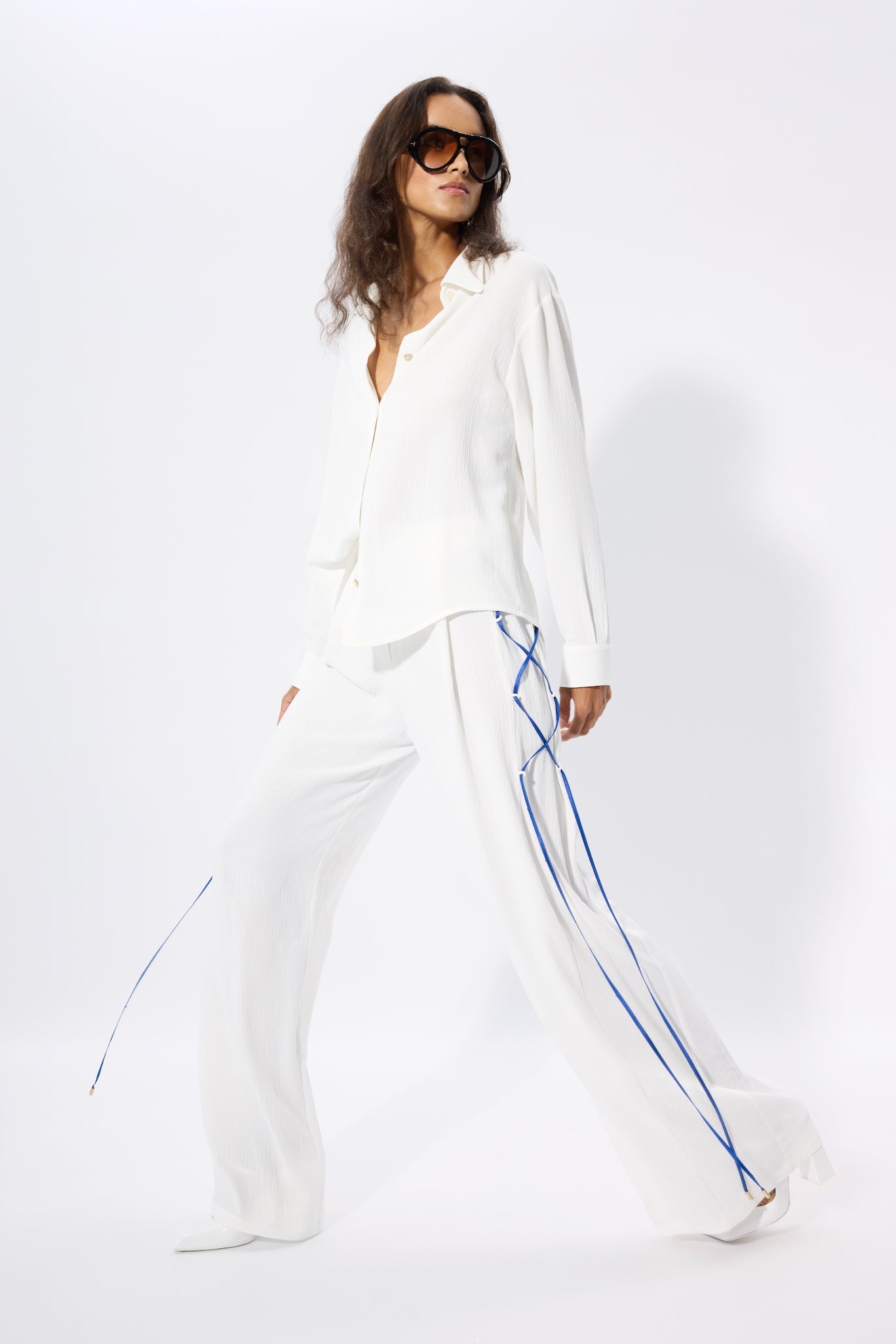 PANTS WITH FLOWING SIDE TIES