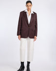 WRINKLED LOOKING BROWN SHINY JACKET