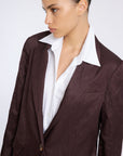 WRINKLED LOOKING BLACK SHINY JACKET