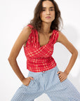 BLUE STRIPED ORIGAMI PANTS