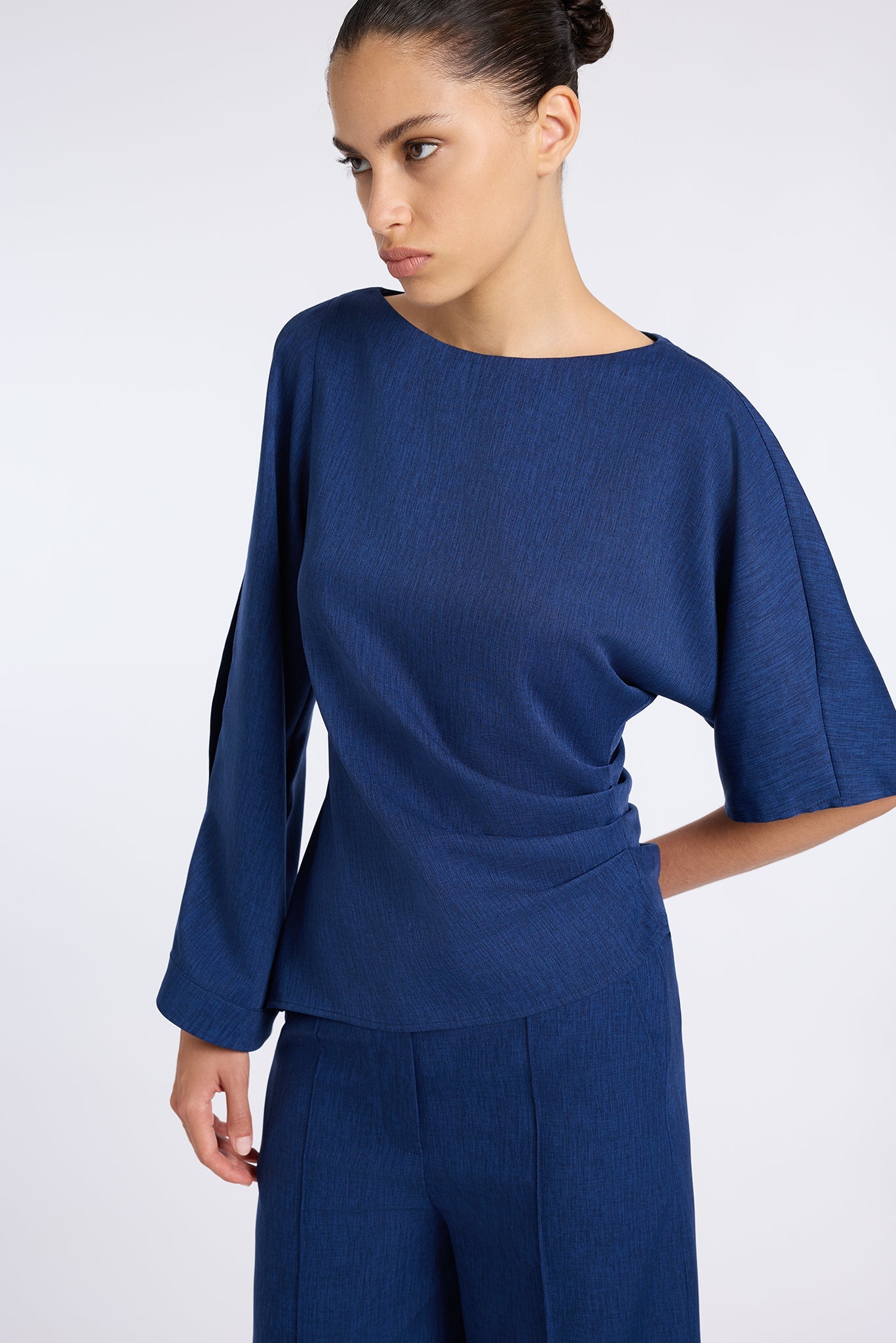 BEGONYA BLOUSE WITH SLEEVE SLIT DETAIL