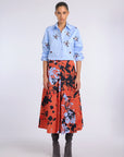 FLORAL SKIRT WITH PLEATS