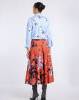 FLORAL SKIRT WITH PLEATS