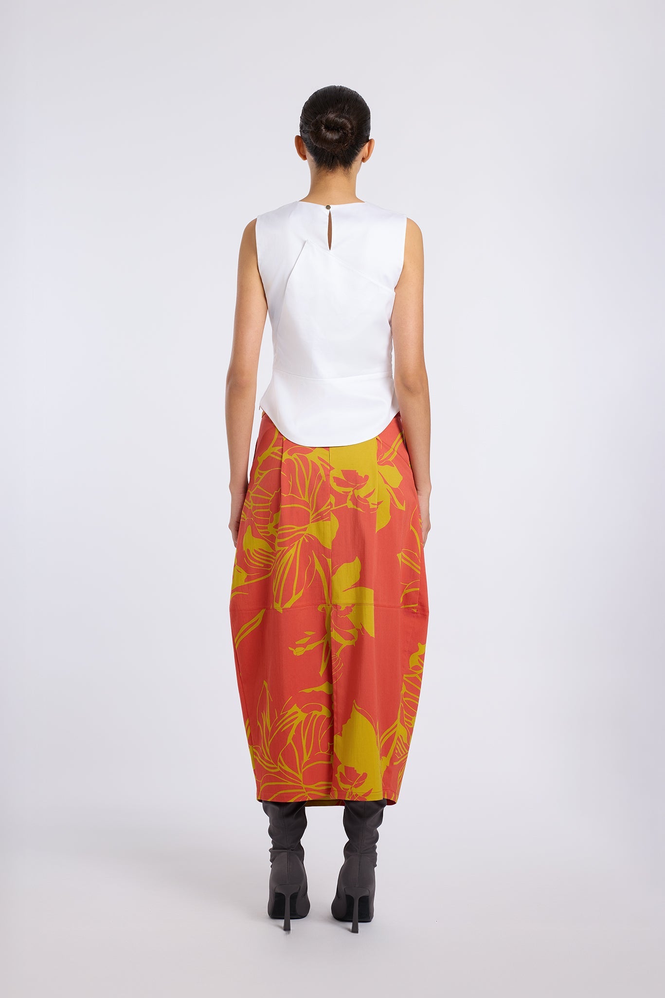WHITE ZAMBAK BLOUSE WITH PLEATED WAIST
