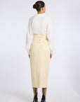 SCARF DETAILED BUTTER YELLOW SKIRT
