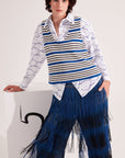 Marine Striped Cotton Knit Tank