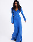 V-NECK CUPRO DRESS
